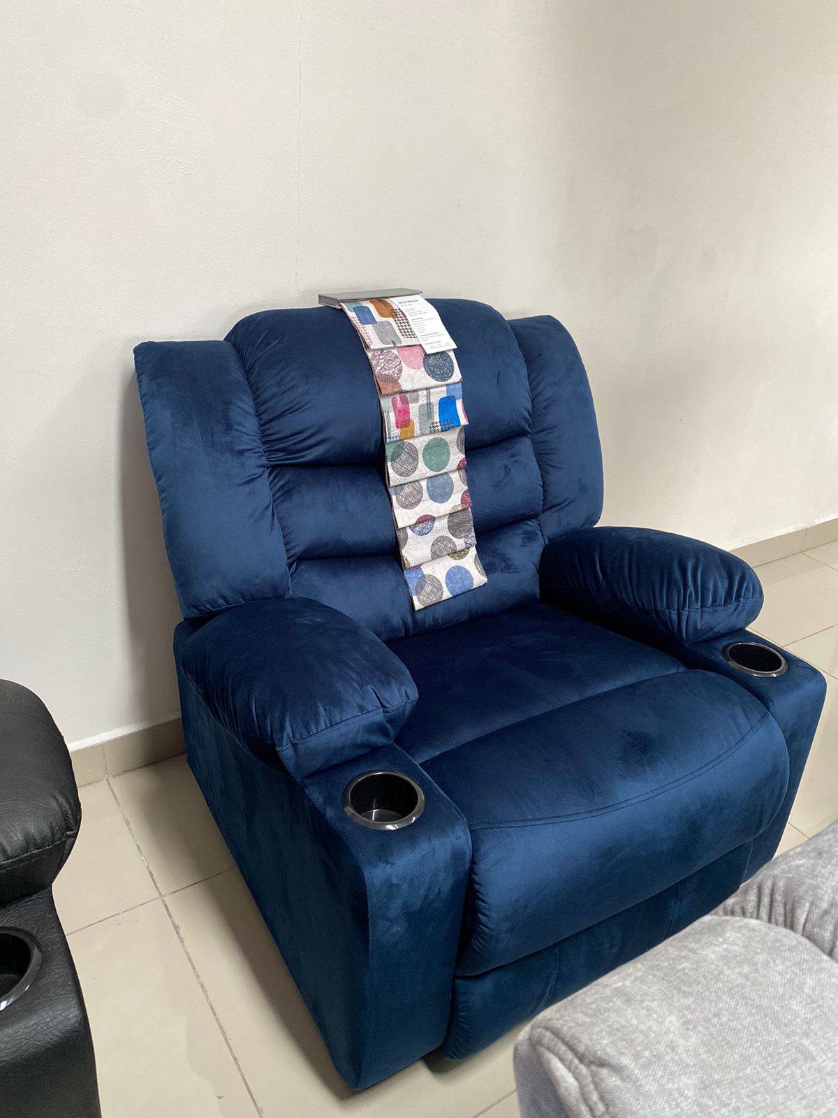 Reclinable Azul Terciopelo